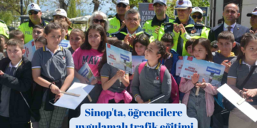 Sinop’ta, öğrencilere uygulamalı trafik eğitimi!