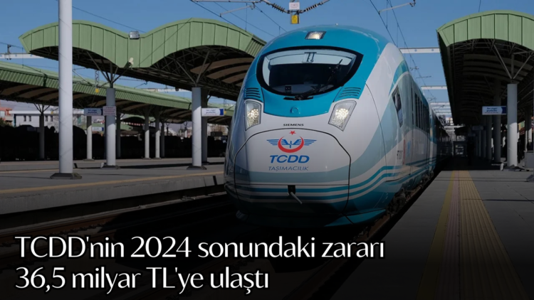 TCDD'nin 2024 yılı itibarıyla zararı 36,5 milyar TL'ye yükseldi; 2002-2024 arasındaki toplam zarar ise 84 milyar TL'yi ve dolar bazında 11,2 milyar doları geçti.