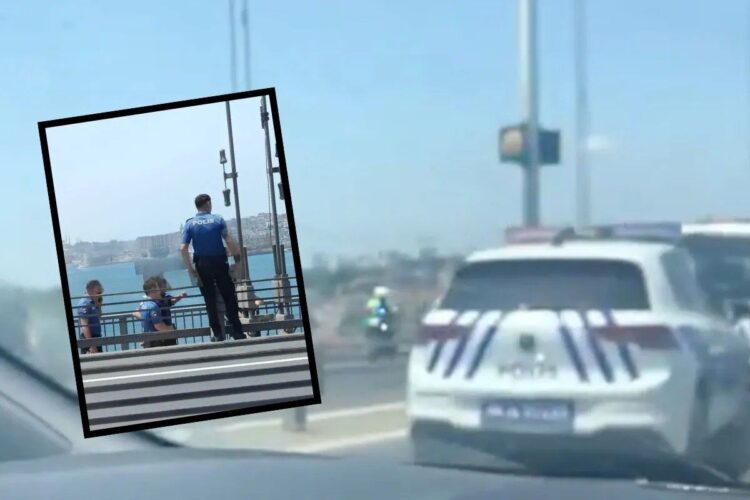 15 Temmuz Köprüsü'ne taksiyle gelen şüpheli, polisin müdahalesiyle yakalanarak gözaltına alındı.