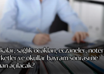Bankalar, sağlık ocakları, eczaneler, noterler, marketler ve okullar bayram sonrası ne zaman açılacak?