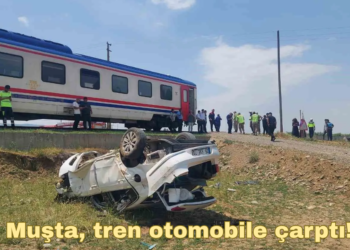 Muş’ta, otomobile çarpan tren 1 kişiyi yaraladı!