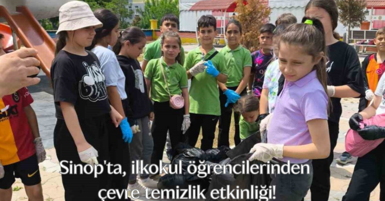 sinopta ilkokul ogrencilerinden cevre temizlik etkinligi habermeydan
