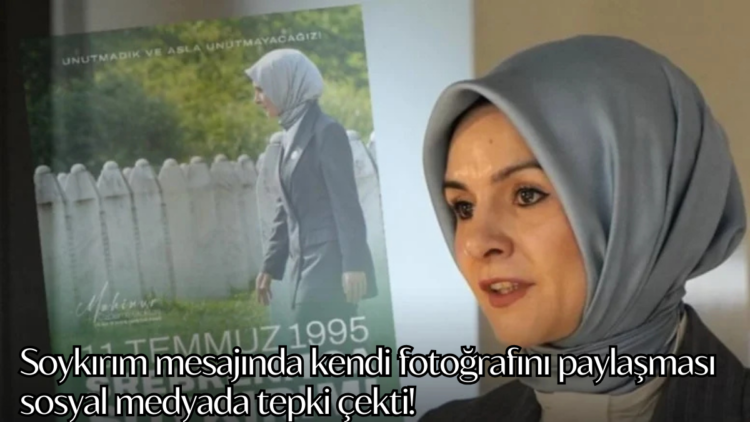 Bakan Göktaş’ın Srebrenitsa Soykırımı paylaşımında, Soykırım Anıtı önünde çekilmiş kendi fotoğrafını kullanması tepki topladı.