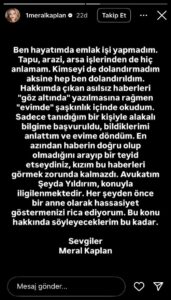 meral kaplan aciklama habermeydan
