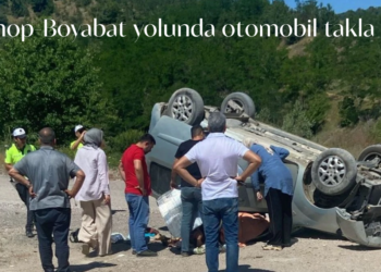 Sinop-Boyabat yolunda otomobil takla attı!