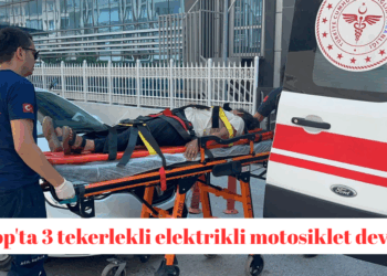Sinop’ta, 3 tekerlekli elektrikli motosiklet devrildi!