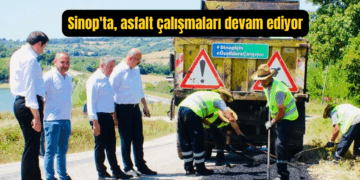Sinop’ta, asfalt çalışmaları devam ediyor!