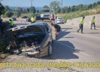 Sinop’ta, duvara çarpan otomobilde 3 kişi yaralandı!