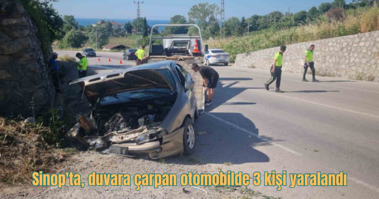 sinopta duvara carpan otomobilde 3 kisi yaralandi habermeydan