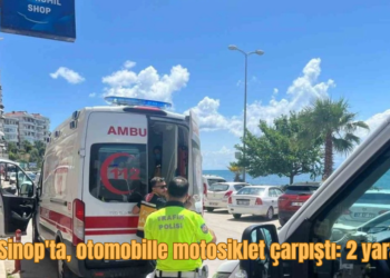 Sinop’ta, otomobille motosikletin çarpışması sonucu 2 kişi yaralandı!
