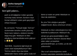 Defne Samyeli ile Rasim Ozan Kütahyalı arasında kimlik tartışması hızla büyüyor Defne Samyeli Rasim Ozan Kutahyali arasinda kimlik tartismasi hizla buyuyor1 habermeydan