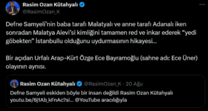 Defne Samyeli ile Rasim Ozan Kütahyalı arasında kimlik tartışması hızla büyüyor Defne Samyeli Rasim Ozan Kutahyali arasinda kimlik tartismasi hizla buyuyor2 habermeydan