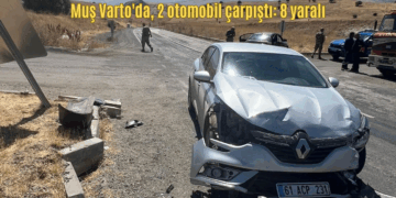 Muş Varto’da, 2 otomobil çarpıştı: 8 yaralı