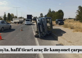 Muş’ta, hafif ticari araç ile kamyonet çarpıştı!