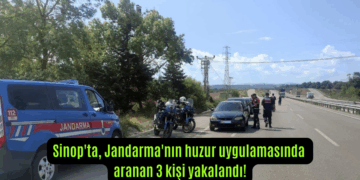 Sinop’ta, Jandarma’nın huzur uygulamasında aranan 3 kişi yakalandı!