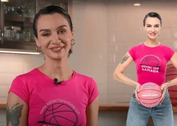Birce Akalay “Pembe Top”la sahada: Meme kanseri farkındalık mesajı