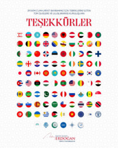 Erdoğan’dan Cumhuriyet'in 102. yaşını tebrik eden ülkelere teşekkür paylaşımı Cumhuriyetin 102 yasini tebrik eden ulkeler1 habermeydan