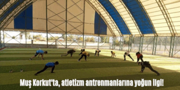 Muş Korkut’ta, atletizm antrenmanlarına yoğun ilgi!