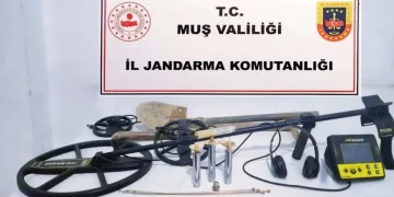 Muş’ta, tarihi eser aramak için kaçak kazı yapan 7 kişi yakalandı!