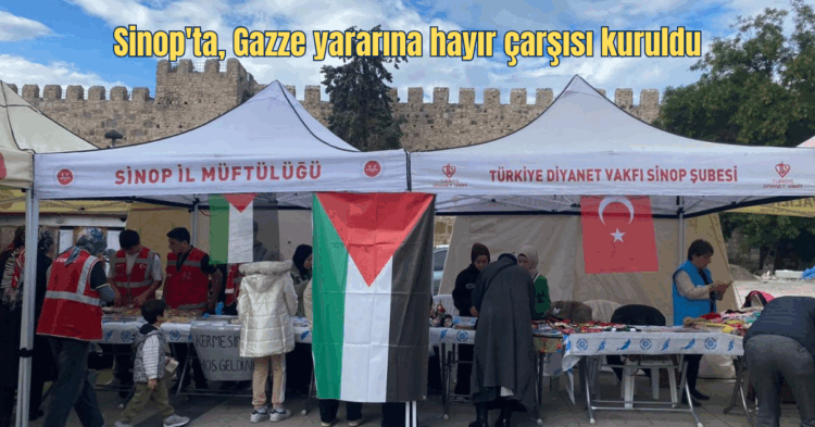 sinopta gazze yararina hayir carsisi kuruldu habermeydan