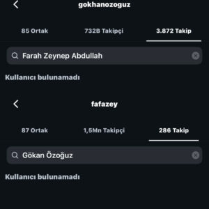 Gokhan ozoguz Farah Zeynep Abdullah birbirlerini takipten cikti2 habermeydan
