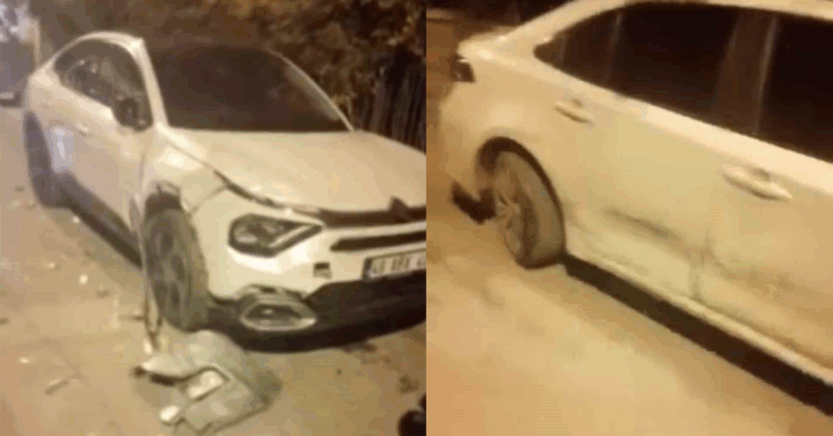 musta alkollu surucu park halindeki 5 araca carparak kacti habermeydan
