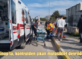 Sinop’ta, kontrolden çıkan motosiklet devrildi!