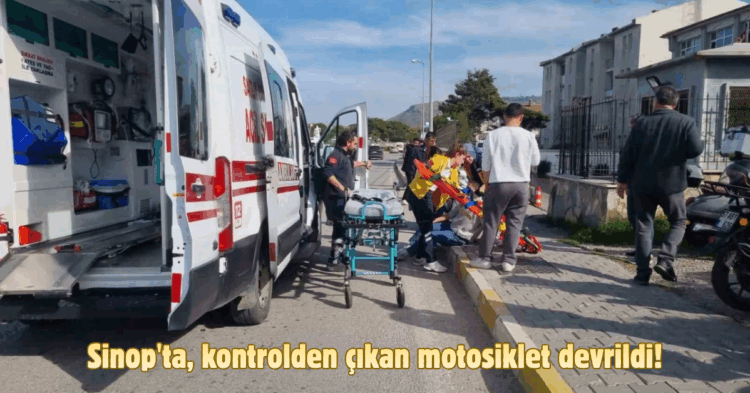 sinopta kontrolden cikan motosiklet devrilsi habermeydan