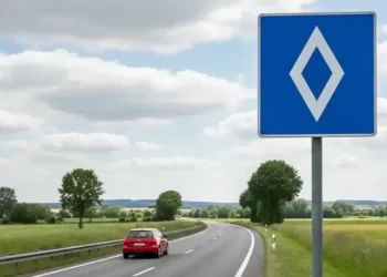 Baklava dilimli trafik levhası Avrupa otoyollarında kullanılmaya başladı Baklava dilimli trafik levhası Avrupa otoyollarında kullanılmaya başladı