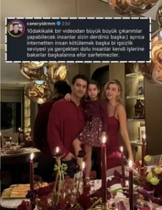 Caner Yildirim esi Gamze Ercele gelen elestirilere cevap verdi1 habermeydan