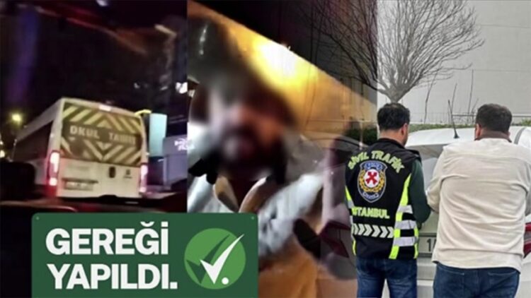 Istanbulda kafasiyla Arac Camini Kirarak Surucuye Saldiran Kisi habermeydan