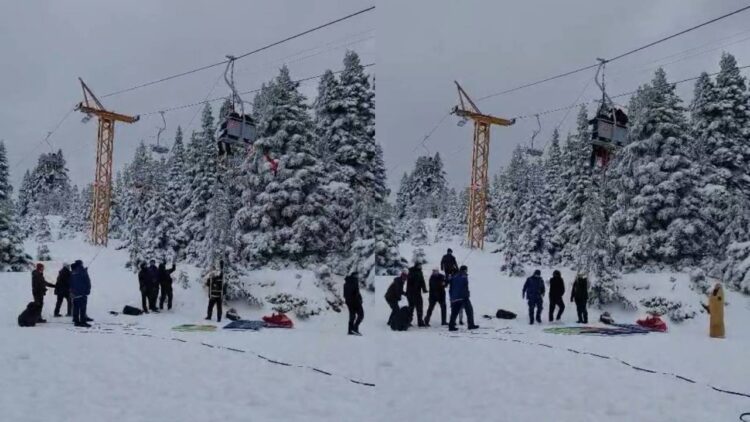 Uludağ’da telesiyej arızası...