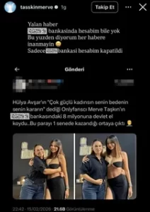Merve Taskin banka hesabindaki paralara elmi konuldu1 habermeydan