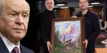 Devlet Bahçeli’nin, Uraz Kaygılaroğlu’na hediyesi ‘Bozkurt’ tablosu ortaya çıktı