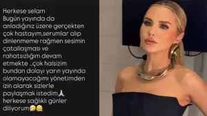 Ece Erken'den üzen haber: Canlı yayına çıkamadı Ece Erkenden uzen haber1 habermeydan