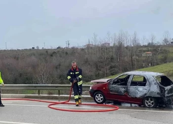 Sinop’ta, seyir halinde yanan otomobilde 2 kişi yaralandı!