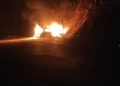 Muş Hasköy-Mutki yolunda otomobil alev aldı!