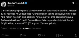 Candaş Tolga Işık’tan Canan Karatay’a ‘Dr’ tavsiyesi Candas Tolga isiktan Canan KaratayaDr tavsiyesi1 habemeydan