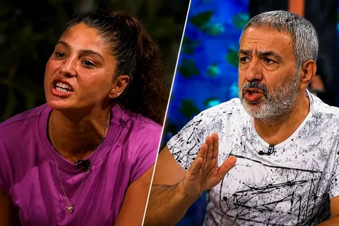 Seren Ay ile Murat Özarı canlı yayında birbirine girdi Seren Ay Murat ozari canli yayinda birbirine girdi habermeydan