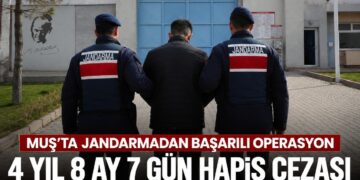 Muş’ta, 4 Yıl 8 Ay Hapis Cezası Bulunan Şahıs Yakalandı!