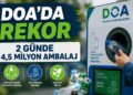 DOA sistemi yoğun ilgi gördü! 2 günde 4,5 milyon ambalaj geri dönüştürüldü DOA sistemi yoğun ilgi gördü! 2 günde 4,5 milyon ambalaj geri dönüştürüldü