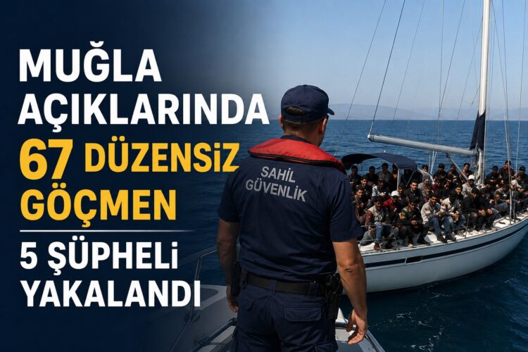 Muğla Açıklarında Göçmen Kaçakçılığı Operasyonu: 67 Düzensiz Göçmen ve 5 Şüpheli Yakalandı Gocmen Kacakciligi habermeydan