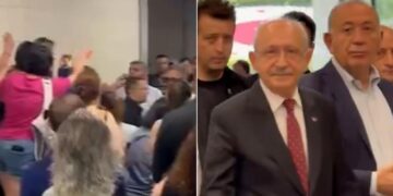 Deniz Göktaş'a destek için adliyeye giden Kılıçdaroğlu'na protesto Deniz Göktaş’a destek için adliyeye giden Kılıçdaroğlu’na protesto