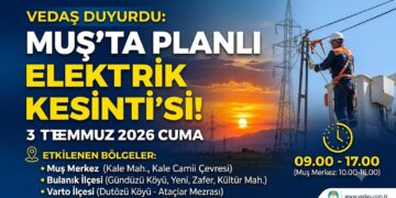 Muş ve İlçelerinde 3 Temmuz’da Planlı Elektrik Kesintisi!