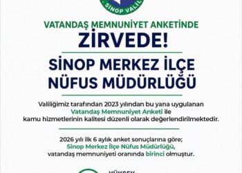 Sinop’ta, Kamu Hizmetinde Şampiyon Merkez İlçe Nüfus Müdürlüğü!